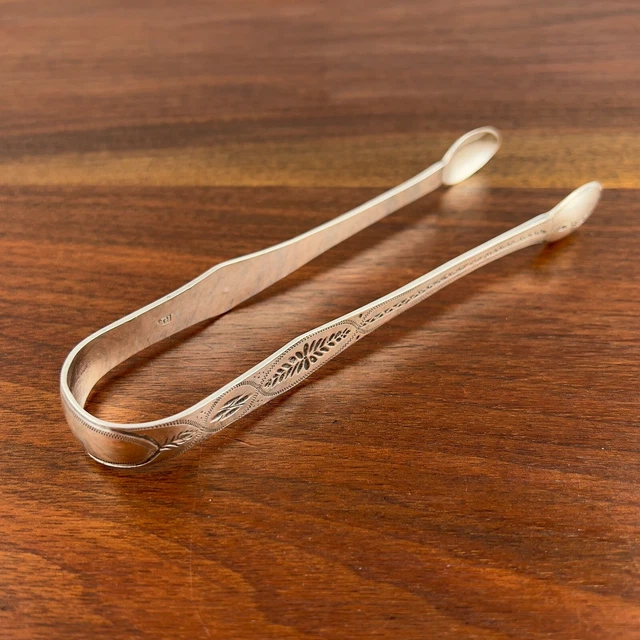 Richard Ferris Georgian Sterling Silver Sugar Tongs Bright Cut 1797-1810