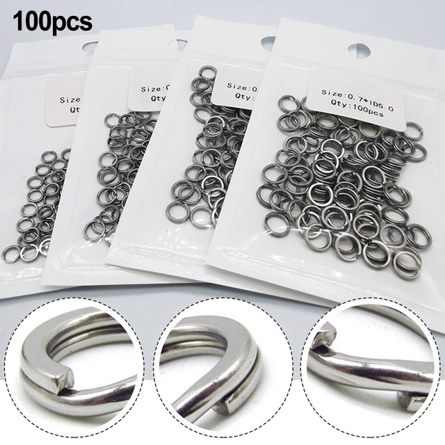 Anneaux Fendus En Acier Inoxydable Pour Pêche - Lot De 50 Ou 100 Pièces - Différentes Tailles #4 à #10