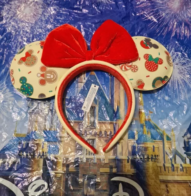 OFFICIAL Loungefly x Disney Christmas Minnie Holiday Cookie Ears Headband Mickey