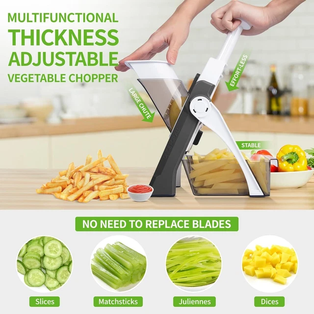 SAFE MANDOLINE VEGETABLE Slicer Adjustable Vegetable Chopper Mandolin