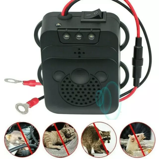 Car Ultrasonic Mouse Repeller Rat-Rodent Pest Deterrent Repellent 12V Universal