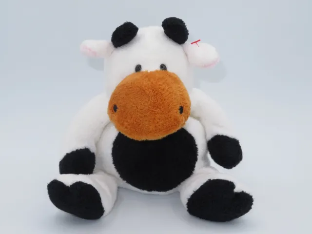 Ty Tylux Pluffies Grazer Cow 10" Plush Stuffed Animal Toy 2002 Beaded Eyes