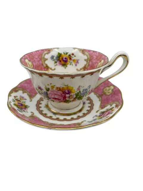 Royal Albert LADY CARLYLE Avon Shape Teacup Cup & Saucer Set Rare Early