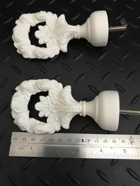 Pair Set of   Decorative Curtain Rod Finials for 1-2 inch sized rod