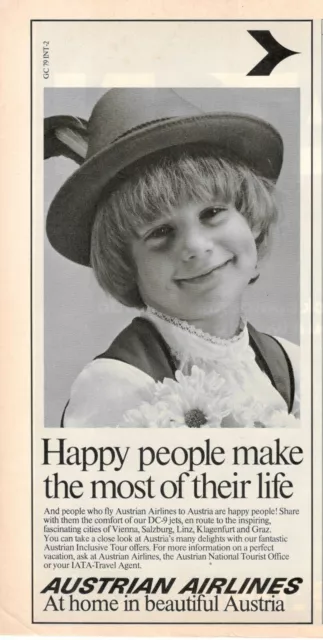 Aua Austrian Airlines Advertising 1 Page 1979 Happy People Make