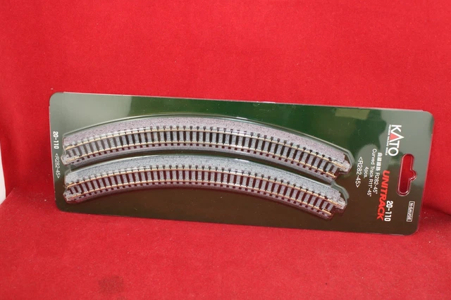 KATO 20-110 Binari Curvi N Scala Con Massicciata, Raggio 282 Mm, 4 Pezzi, 45°, Giapponesi