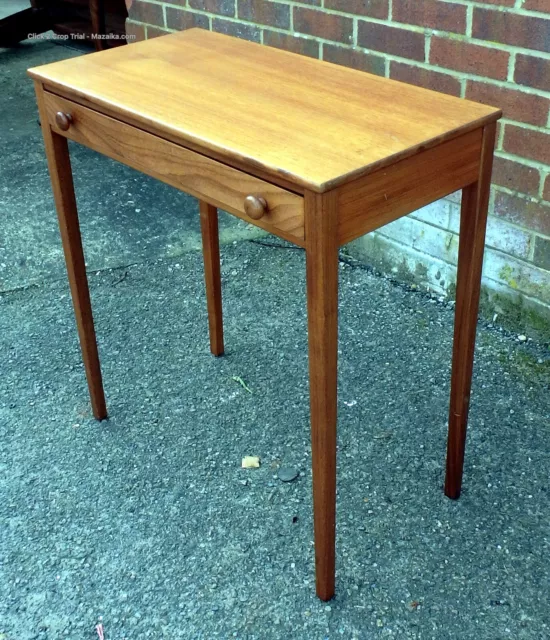 1960s vintage Danish teak 1 drawer console hall side dressing table compact desk