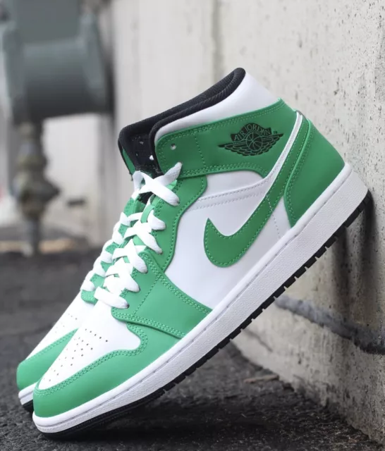Nike Air Jordan 1 Mid Lucky Green White DQ8426-301 Mens New