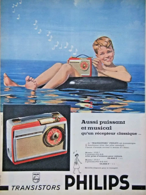 1959 Philips Powerful And Musical Press Advertisement Transistor Post