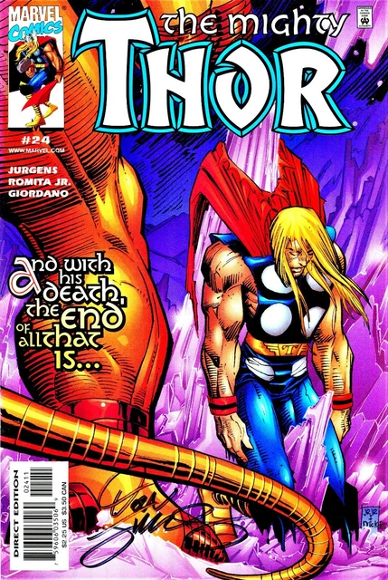 The Mighty Thor #24 Thanos Higher Powered Signed By Artist Dan Jurgens