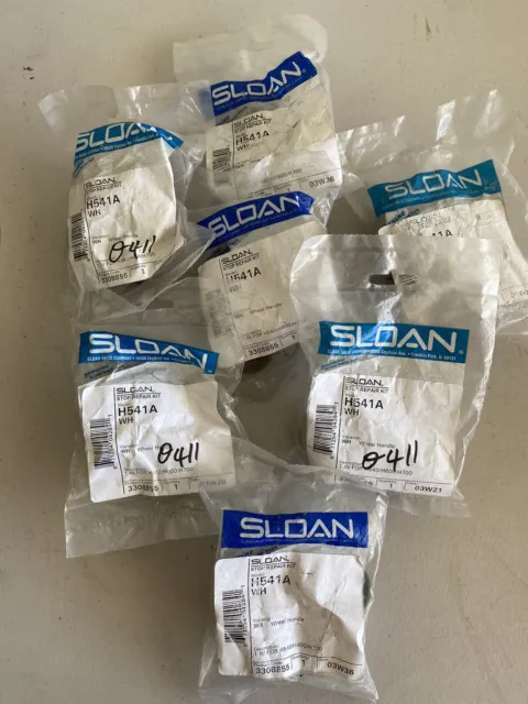 Lot Of 7: Sloan H541A WH Stop Repair Kit 1 in. for H540/H600/H700 - New In Bags!