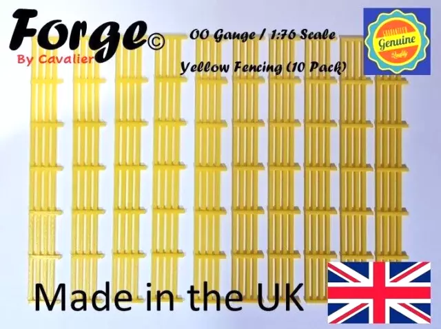 New 10 Pack Yellow Fencing Railings OO HO Gauge 1:76 Scale Models Train Railway