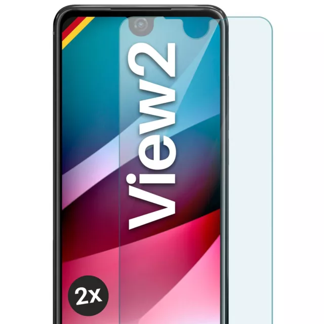 2x Echt Glas für Wiko View 2 Panzerfolie Handy Hartglas Premium Displayschutz