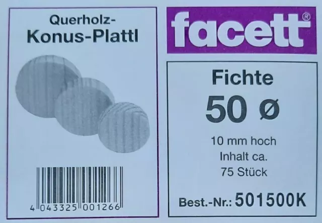 Querholzplättchen Fichte Facett Holzscheiben Ø 50 mm Konusplättchen 2