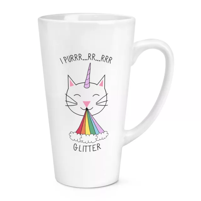 Caticorn I Purr Glitzer 483ml Groß Latte Becher Tasse - Lustig Katze Einhorn