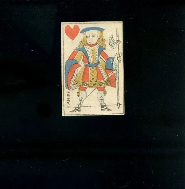 VALET DE COEUR Carte A Jouer Carte de Jeu 18. S. Xviiie Siècle EUR 20