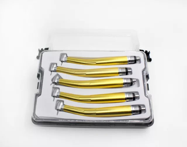5PCS Dental High Speed Handpieces Imported Catridge Triple Spray Push Button 4H