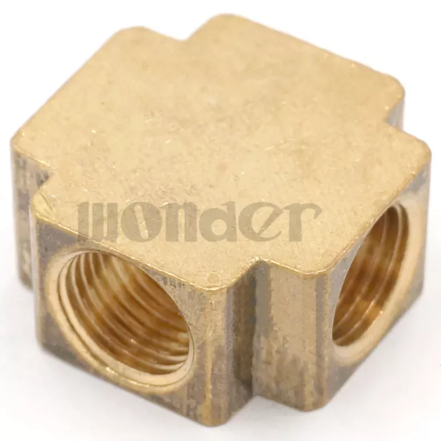 1/4" BSP Cross 4 Way Brass Pipe fitting Equal Female Connector For Grease System