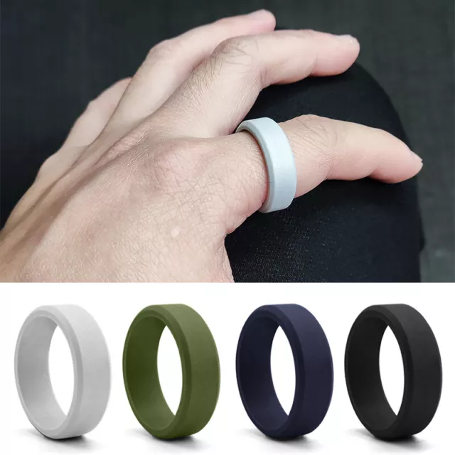 1 Paquet De Bague De Mariage En Silicone Bande En Caoutchouc Pour Hommes Et ✿