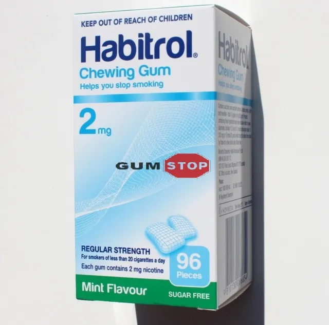 Habitrol Nicotine Gum 2mg Mint Flavor, 96 Pieces  NEW 04/2024