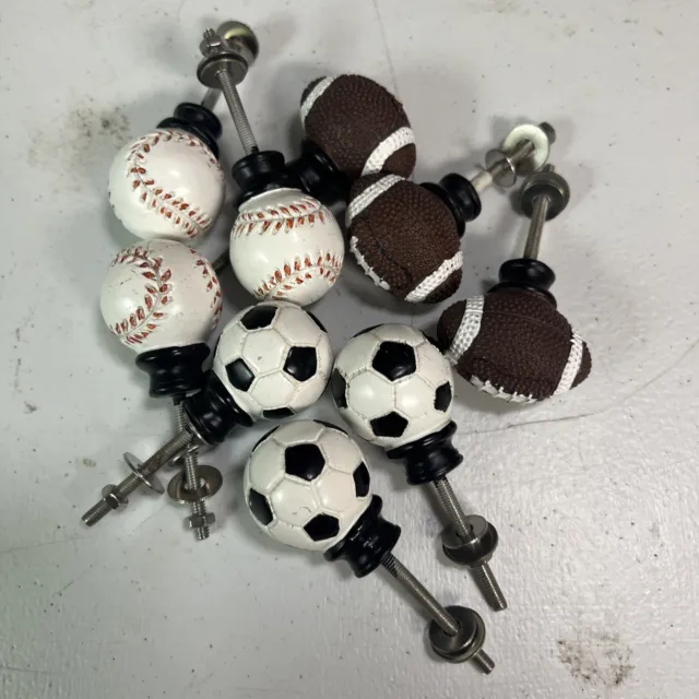 9 Sports Ball Drawer Cabinet Pull Knobs Soccer Football Baseball