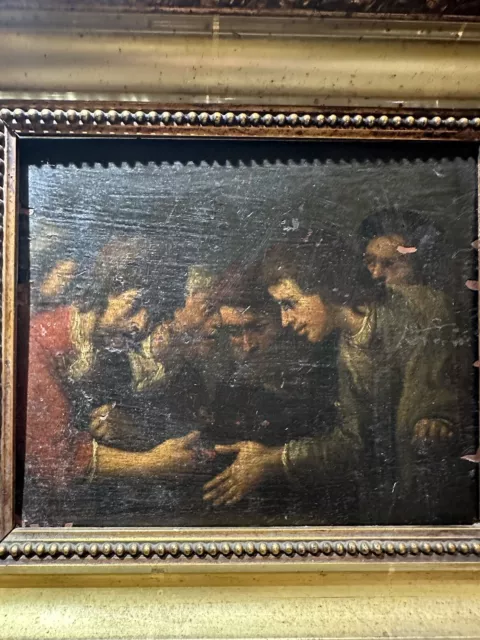 Italian ? Old Master a Very Old Painting Oil On Panel 17th century Caravaggio?