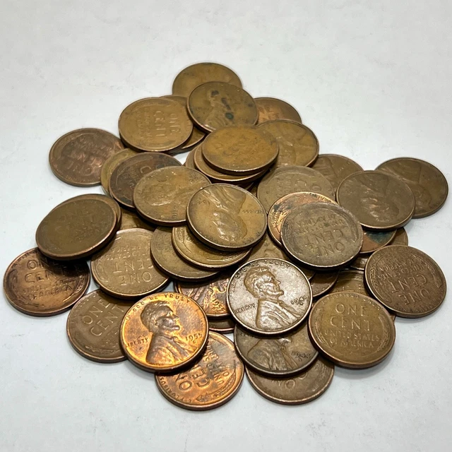 1940's & 1950's "S" MINT ONLY Lincoln Wheat Small Cent Penny 1C - FULL ROLL #3