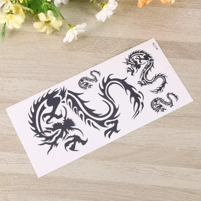 4 Pcs Star Stickers Adult Dragon Tattoo Decals Waterproof Three-dimensional