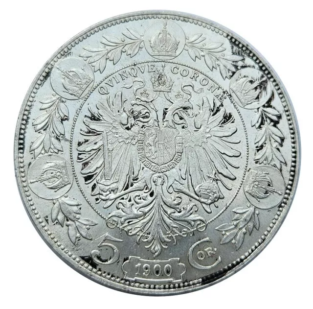 Österreich/Ungarn 5 Kronen Silber 1900 Franz Joseph I. - 900er Silbermünze 2