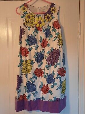Mini Boden Girls Floral Beaded Dress age 7-8 years