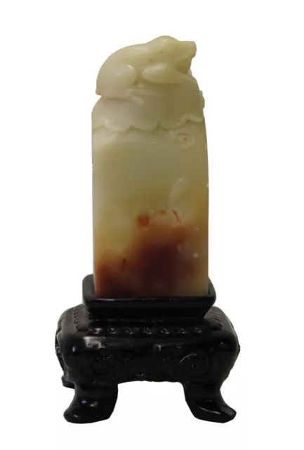 Chinese Stone Carved Toad Lotus Theme Seal Stamp Display Art cs2913S Chinese Stone Carved Toad Lotus Theme Seal Stamp Display Art cs2913S