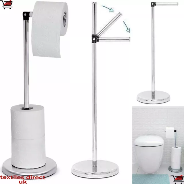 Dispensador de 4 rollos de papel higiénico soporte de tela de baño cromo almacenamiento soporte libre