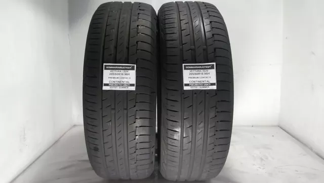 2 Pneumatici Usati 205/60R16 96H Prem C 2 Continental Gomme Estive 70% 2022