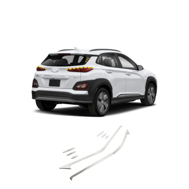 Tail Lights Cover Trim for Hyundai Kona 2018-2022 (10PCs) Chrome Finish Tape-On