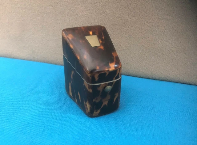 Ancienne boite en écaille Nécessaire de voyage Etui Incrustation XIX eme Coffret