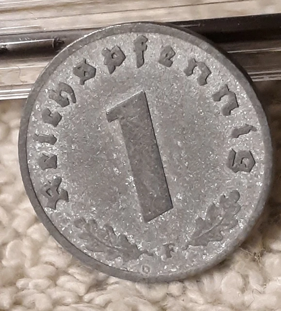 ☆☆ 1940-F Third Reich WW2 1 Pfennig Zinc Coin With Flaws ☆☆