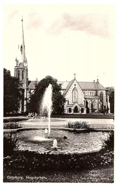 RPPC Postcard Goteburg Hagakyrian Haga Church Sweden