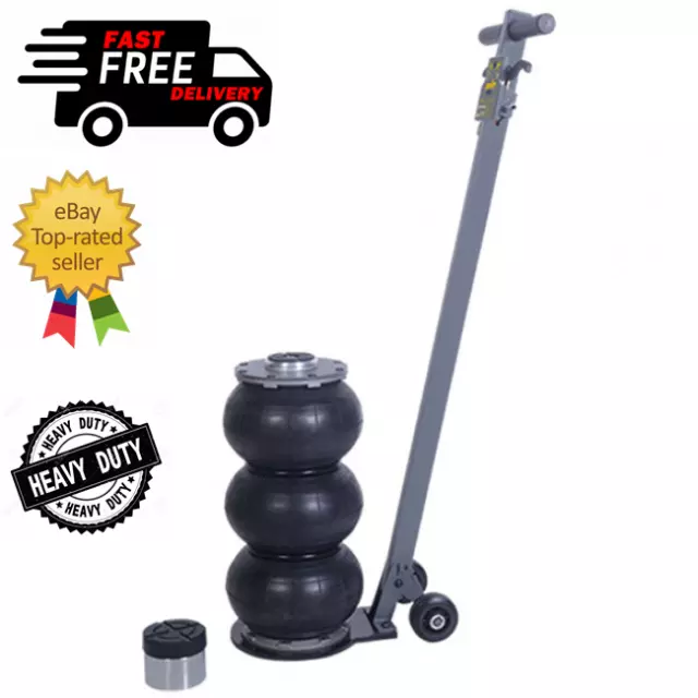 Car Pneumatic Triple Air Bag Jack Trolley 2 Ton 4400 lbs Cap 560 mm Lift Height