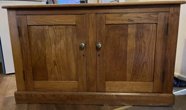 Antique Solid Oak School Cupboard / Sideboard