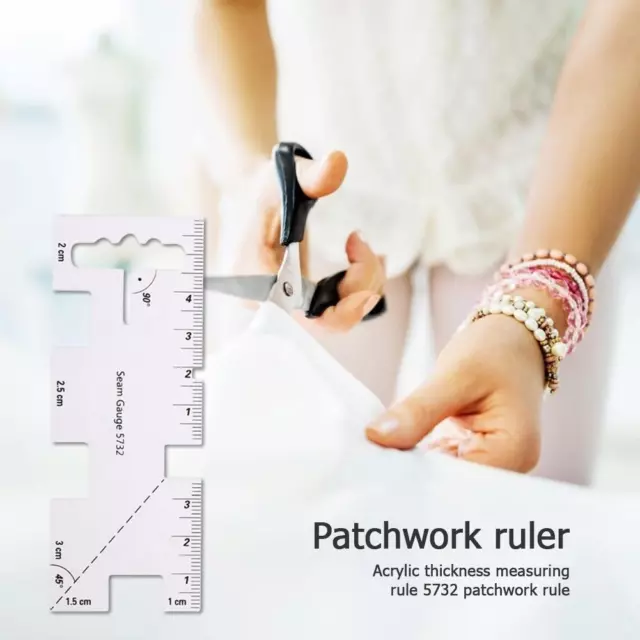 Acrylic Patchwork Thickness Gauge Clothes Sewing Tailor Measurement Ruler Tester
