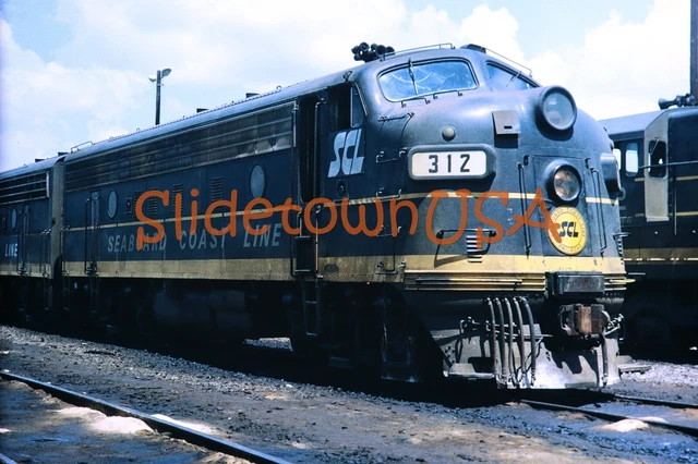 Vtg 1968 Train Slide 312 Seaboard Coast Line Engine Tampa FL X3D146
