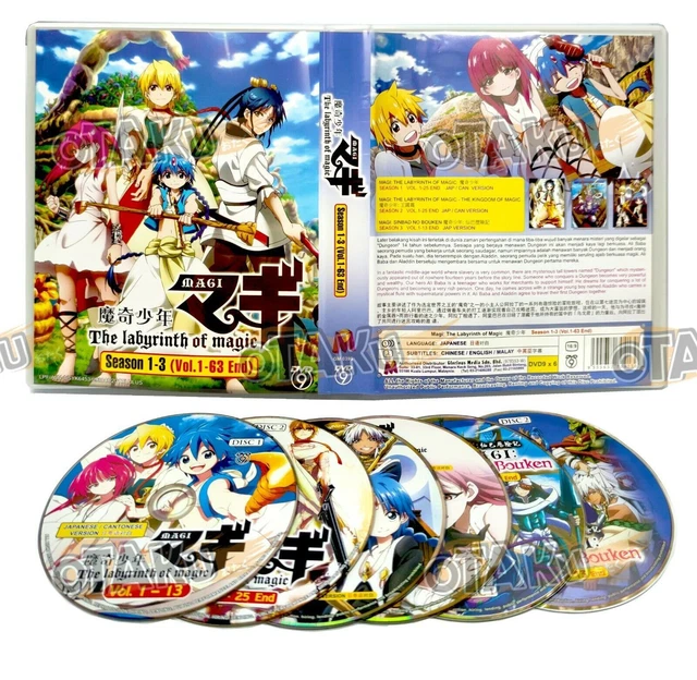 ANIME MAGI:THE LABYRINTH OF MAGIC SEASON 1-3 VOLUME 1-63 END ENG SUB DVD