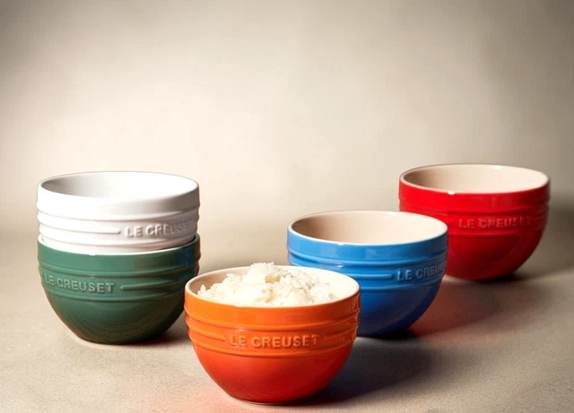 LE CREUSET RICE Bowls Size 12 Ounce Set of 5 Rainbow Stoneware