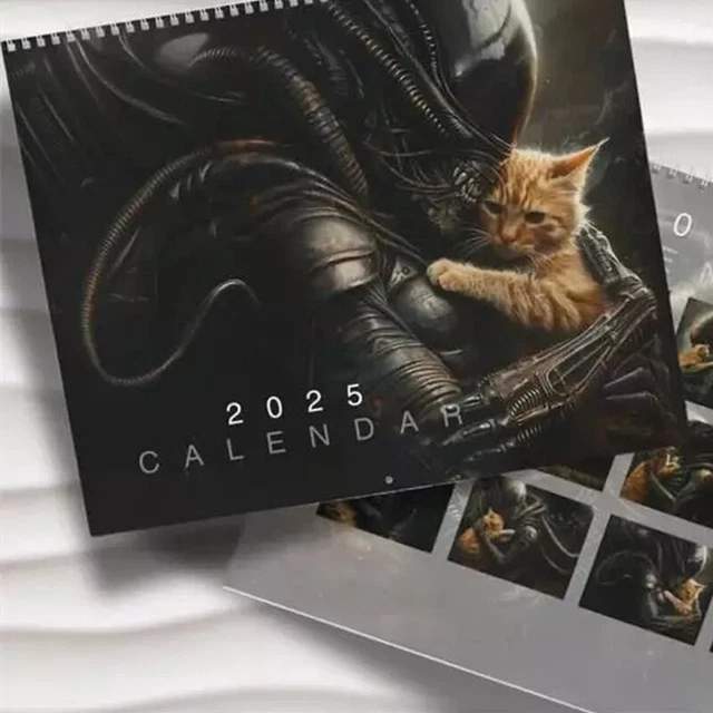 XENOMORPH ALIEN X Jonesy Cat 2025 Wall Calendar Monthly Planner 2025 ...