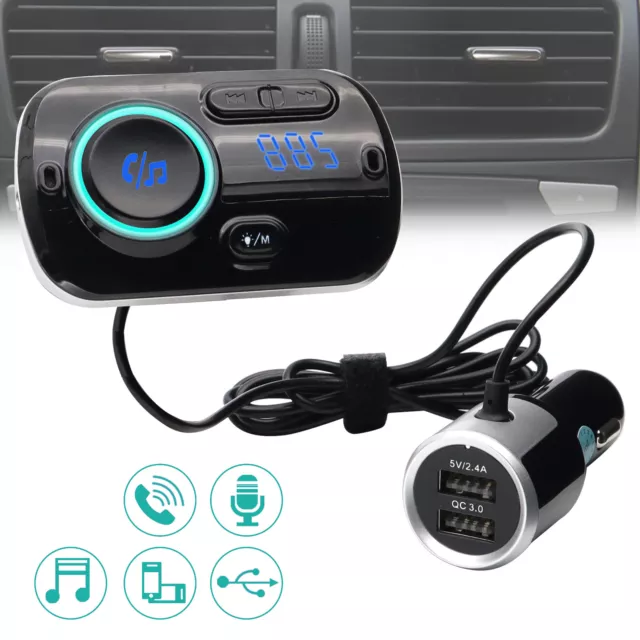 Ladegerät FM Transmitter Dual USB Bluetooth KFZ Adapter Auto Radio MP3 Player &