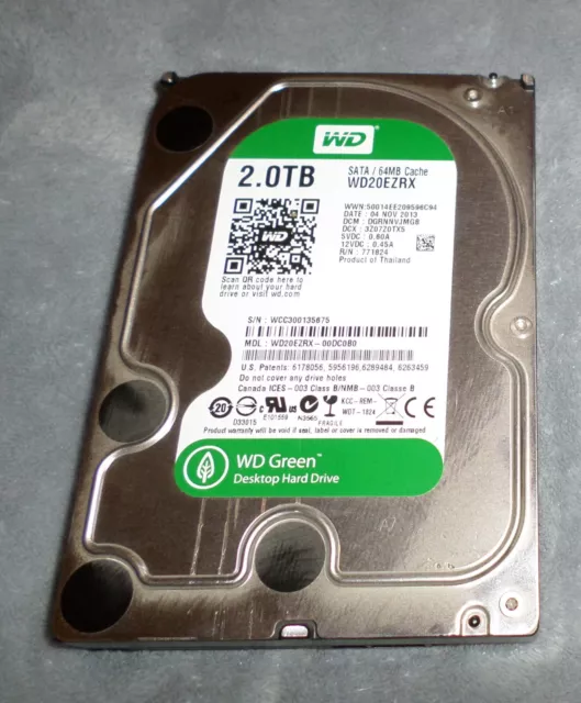 Hdd Western Digital Green 3,5" 2 TO WD20EZRX