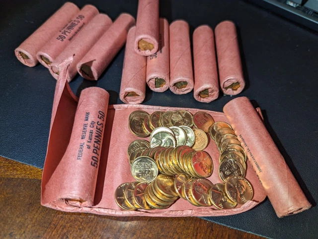 1958 D Lincoln Wheat Cent Penny Bank Roll *Unopened*Original*Uncirculated Obw