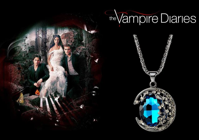 PRINCESS CUTENESS STORE Collana Bonnie Bennett | Ciondolo Amuleto Ambra Gialla | Ispirata A The Vampire Diaries | Stile Gotico Vintage