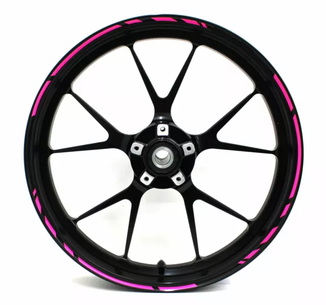 Rim Autocollants Vitesse Fluo Rose Moto Sticker Jante MR002