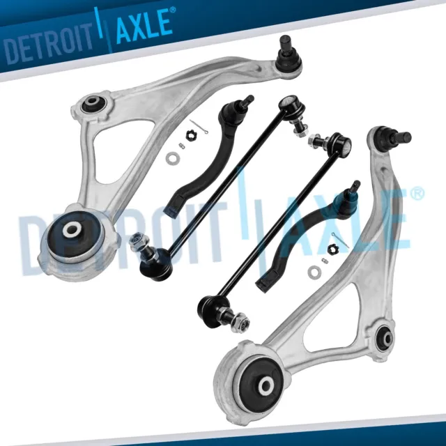 6pc Front Lower Control Arms + Outer Tie Rods Sway Bars for Nissan Altima Maxima